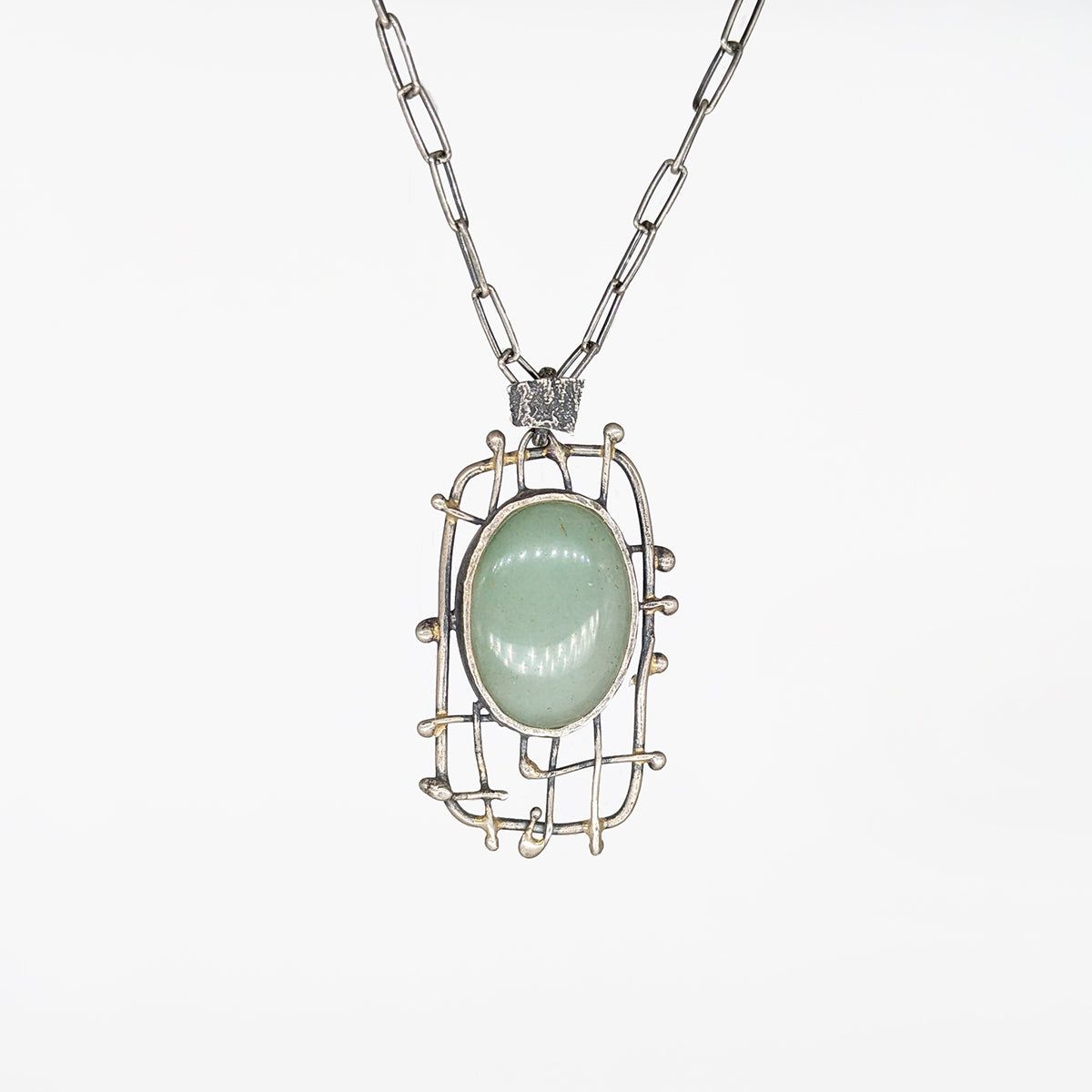 Amazonite Woven Pendant