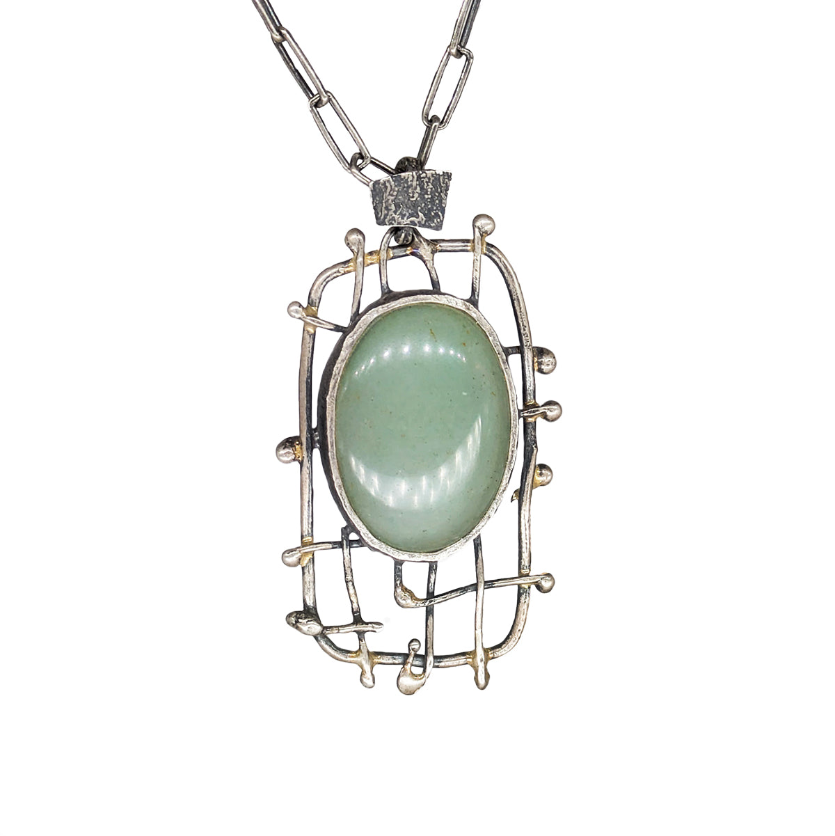 Amazonite Woven Pendant