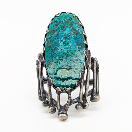 Chrysocolla Cage Ring Size 6