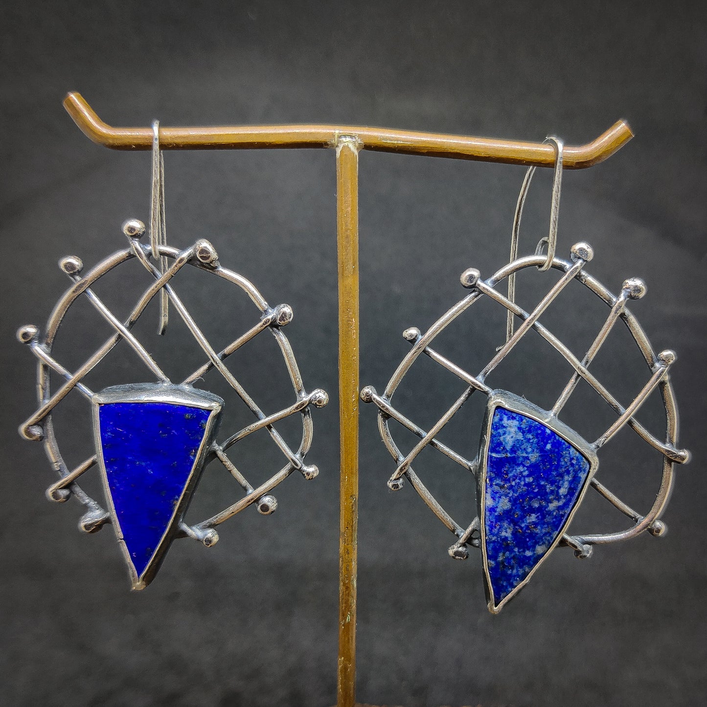 Triangle Lapis Earrings