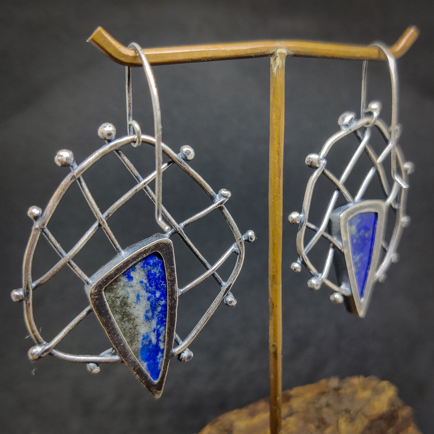 Triangle Lapis Earrings