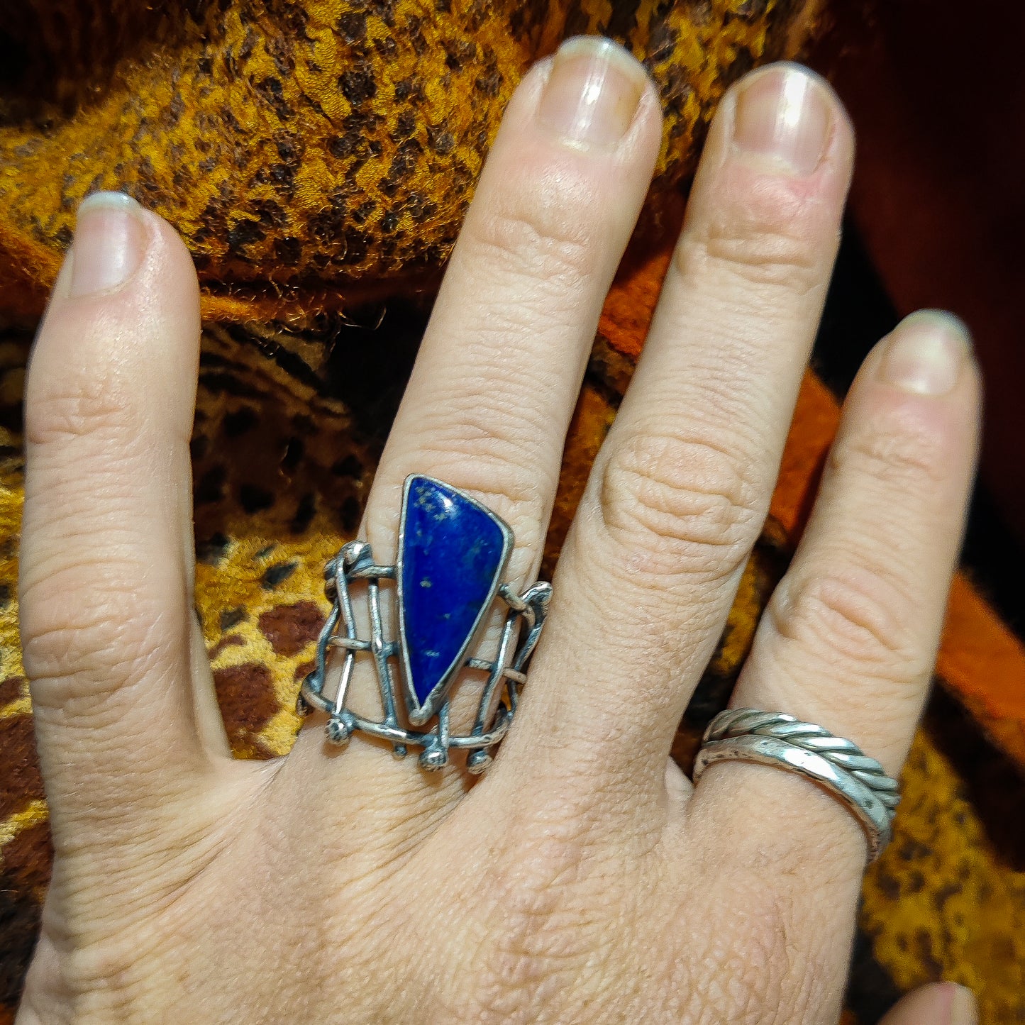 Lapis Lazuli Silver Ring Size 6.5