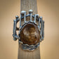 Oregon Fire Agate Rustic Ring Size 7