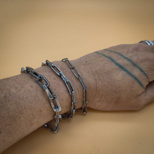 Uniquely Textured Chain Bracelets