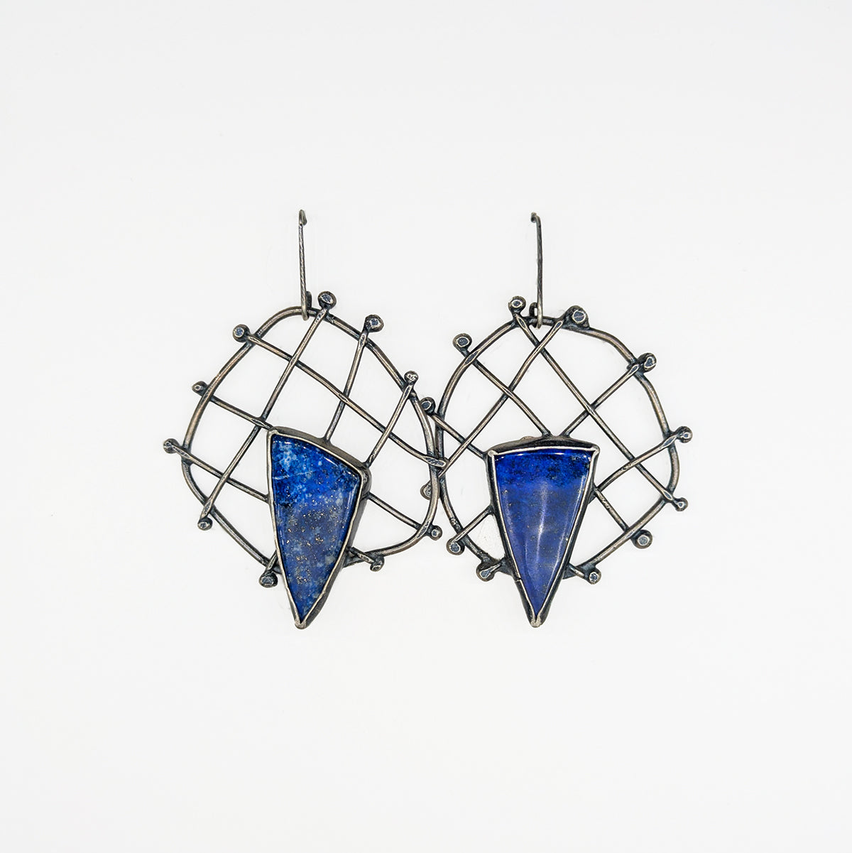 Triangle Lapis Earrings