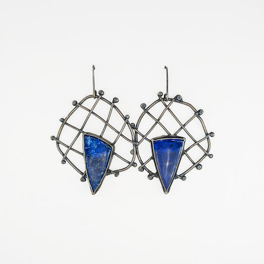 Triangle Lapis Earrings